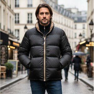 BURBERRY Vintage Check Reversible Puffer Jacket, Men's Size X-Large